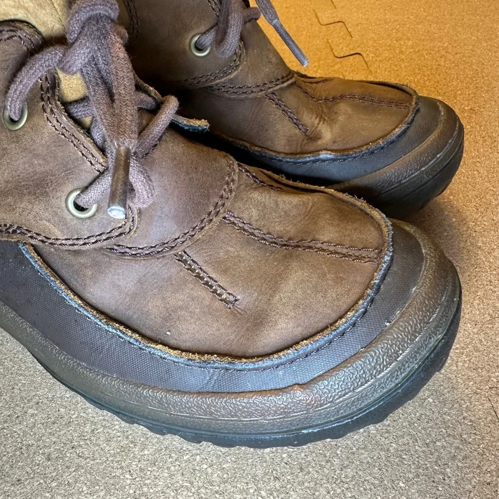Merrell Decora Prelude Boot Women 7.5 Brown Leather Suede Knit Waterproof J42724